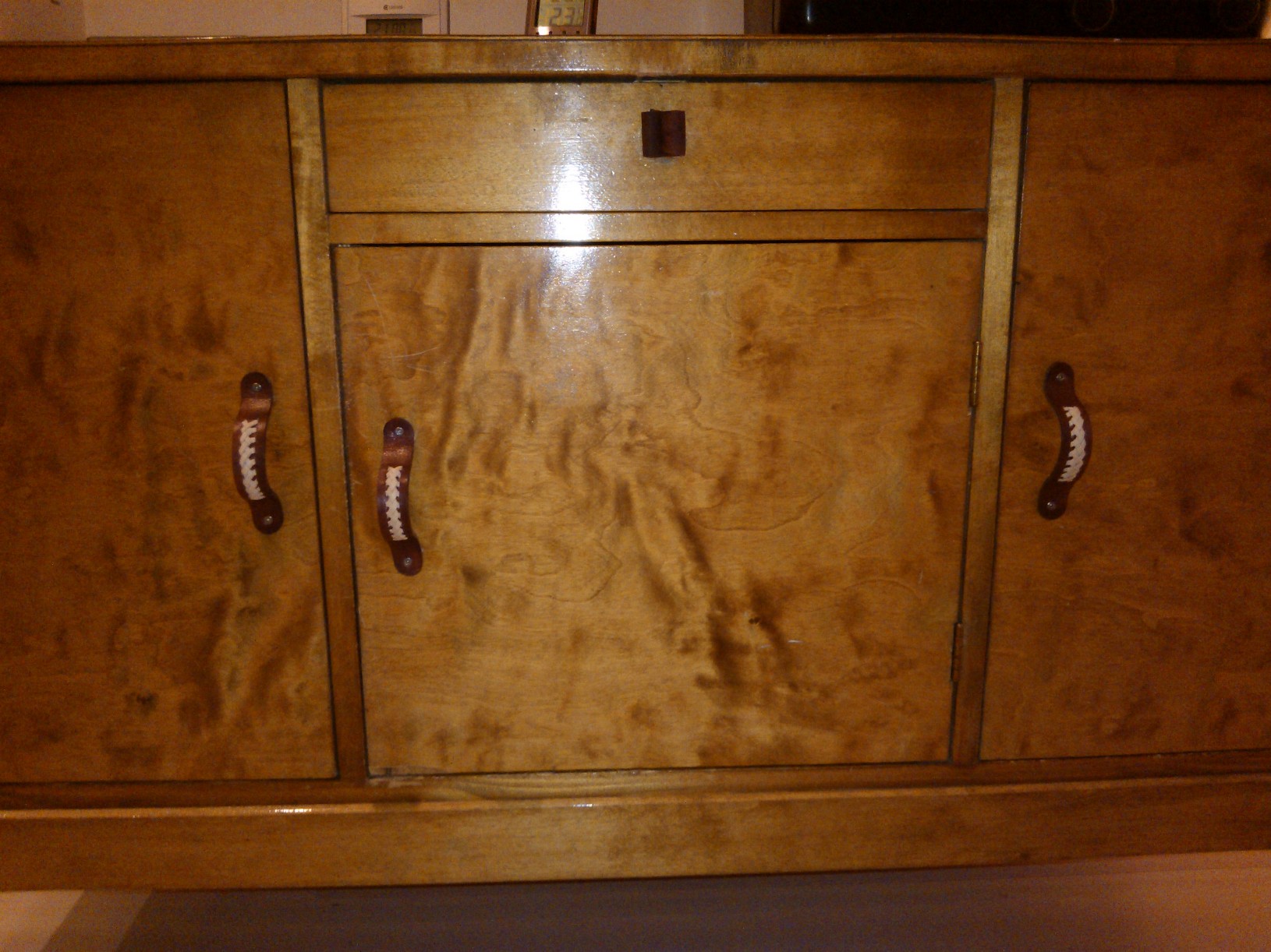 Leather handles for antique chest