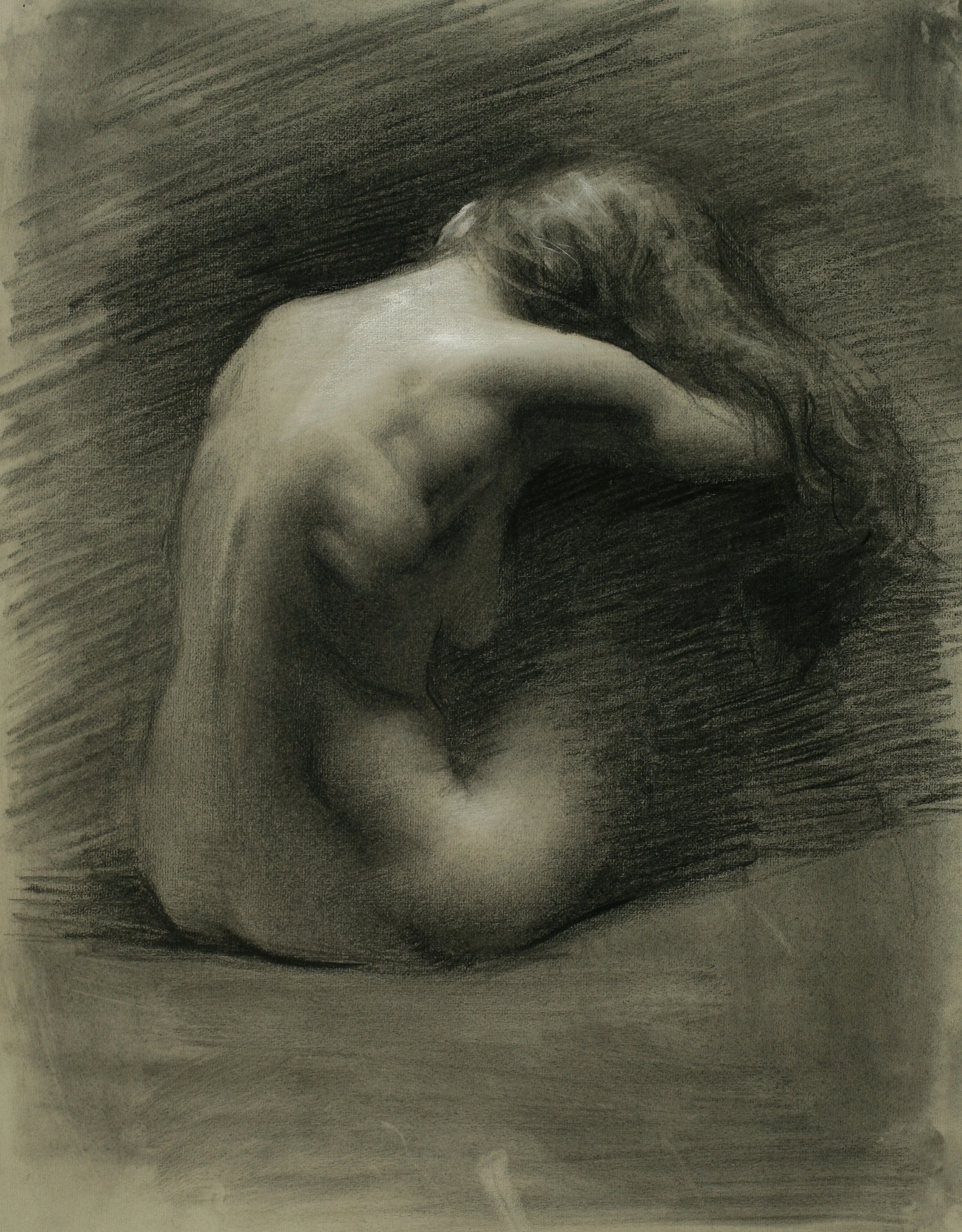 Juliette Aristides_repose_24x18_Charcoal on Toned Paper Heightened with White_2010.jpg