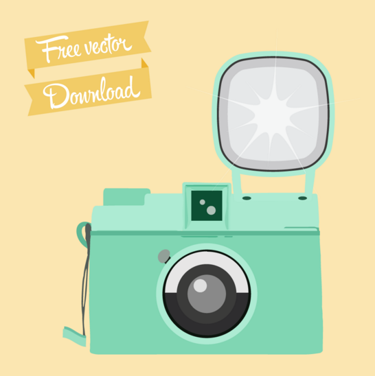 Retro Mint Camera FREE vector
