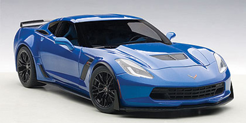71265 Chevrolet Corvette C7 Z06 (Laguna Blue Tintcoat, zwarte velgen), Autoart
