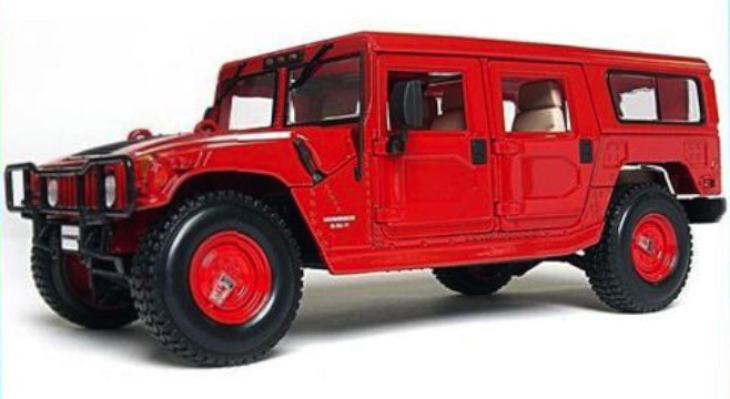 36858R Hummer H1, rood, Maisto
