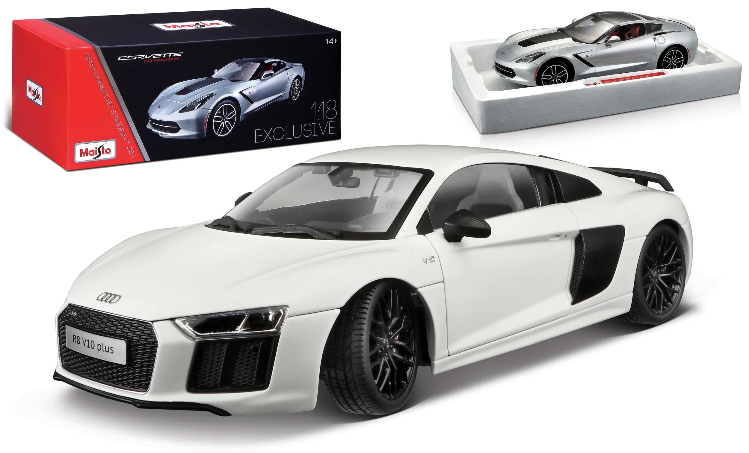 38135 Audi R8 V10 Plus, wit, Maisto