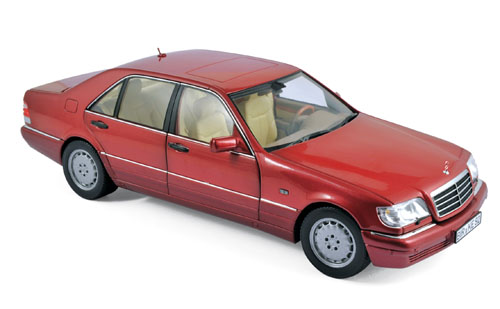 183579 Mercedes-Benz S500 1997, rood met., Norev