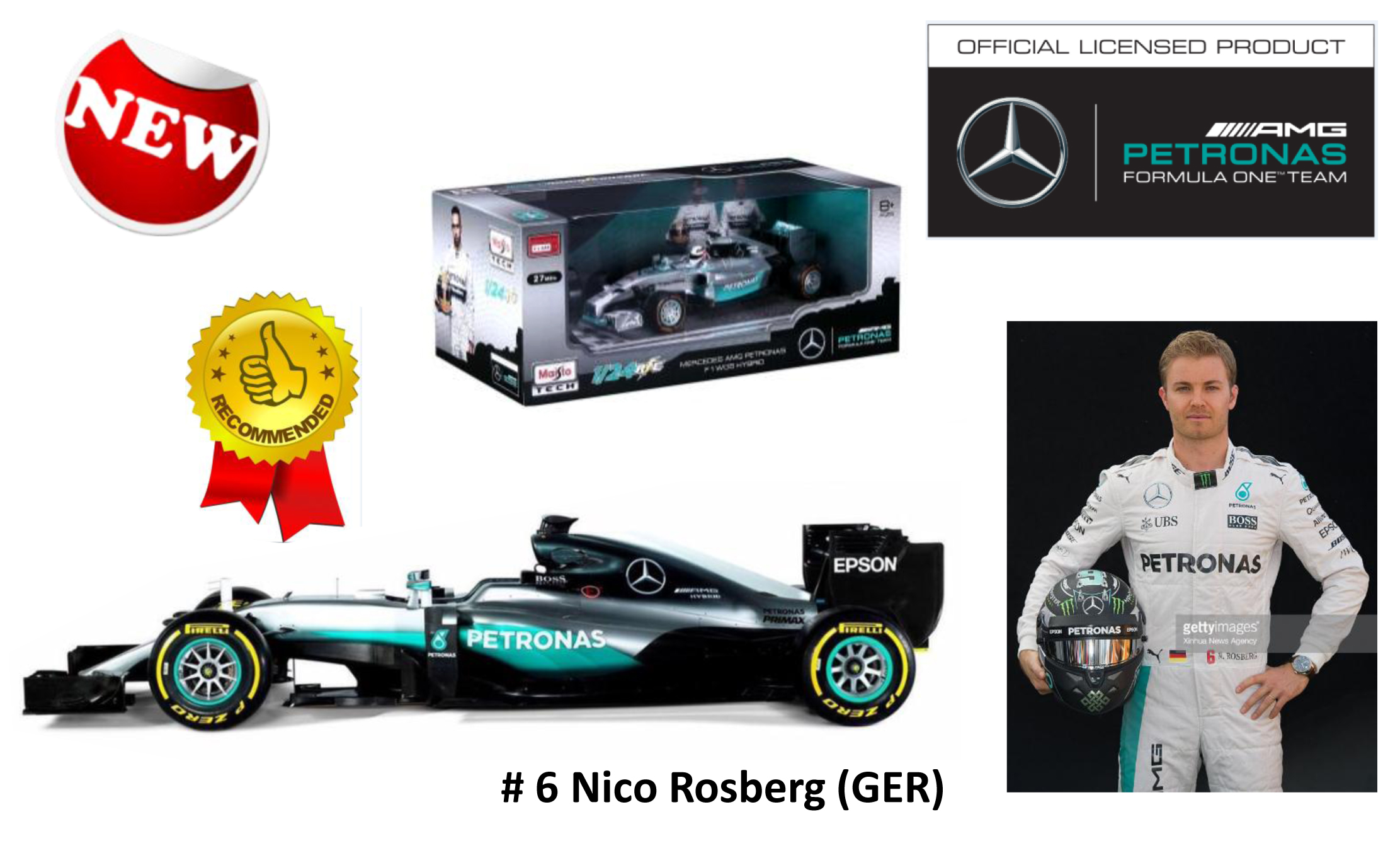18-18001 Mercedes F1 W07 Hybrid Lewis Hamilton/Nico Rosberg