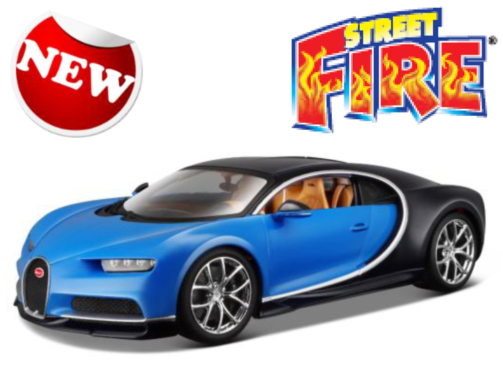 18-30348B Bugatti Chiron, blauw, Bburago