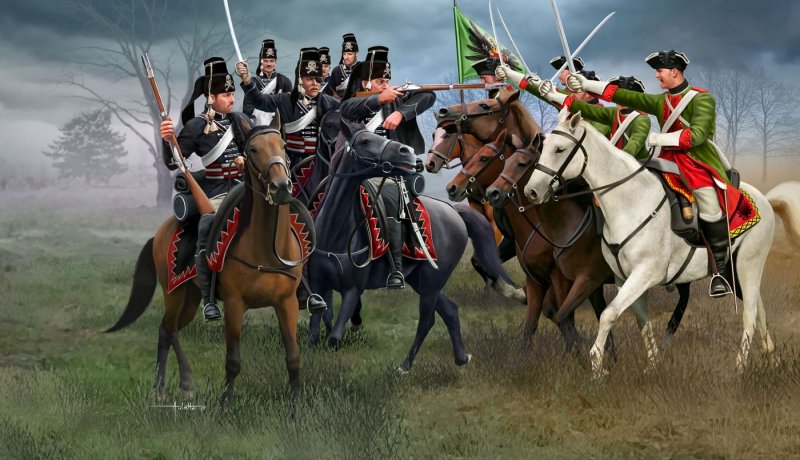 2453 "Seven Years' War", Austrian Dragoons + Prussian Hussars, Revell