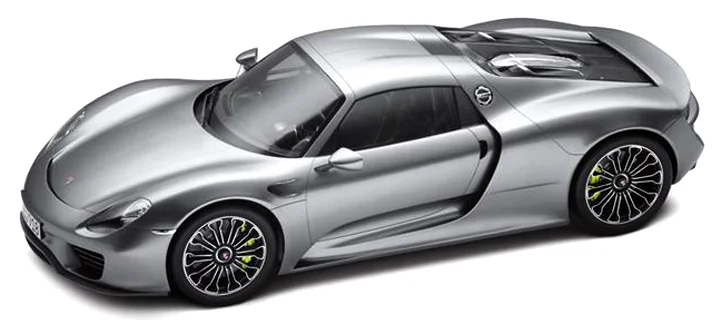 18051W Porsche 918 Spyder Cabriolet/Hard Top, grijs, Welly