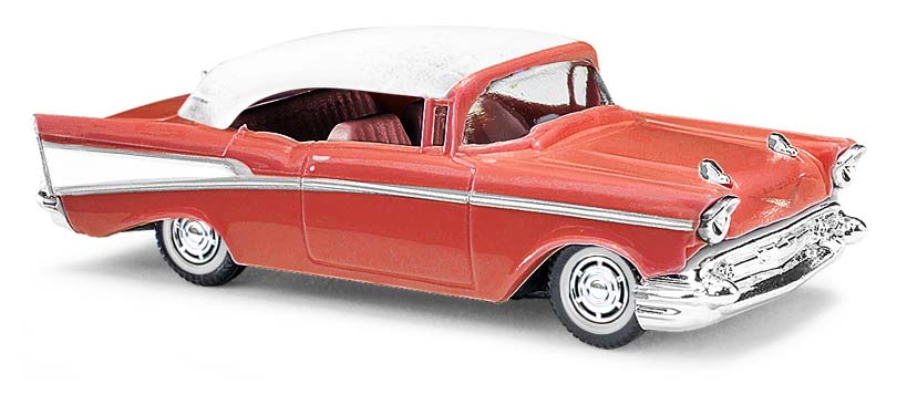45038 Chevrolet Bel Air Cabriolet, rood, Busch