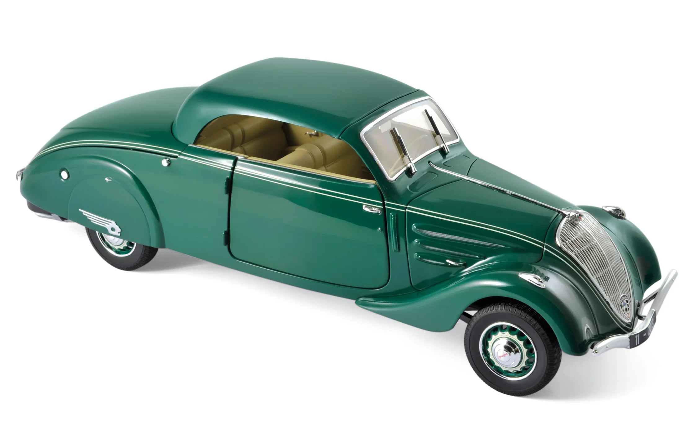 184871 Peugeot 402 Eclipse 1937, donkergroen, Norev