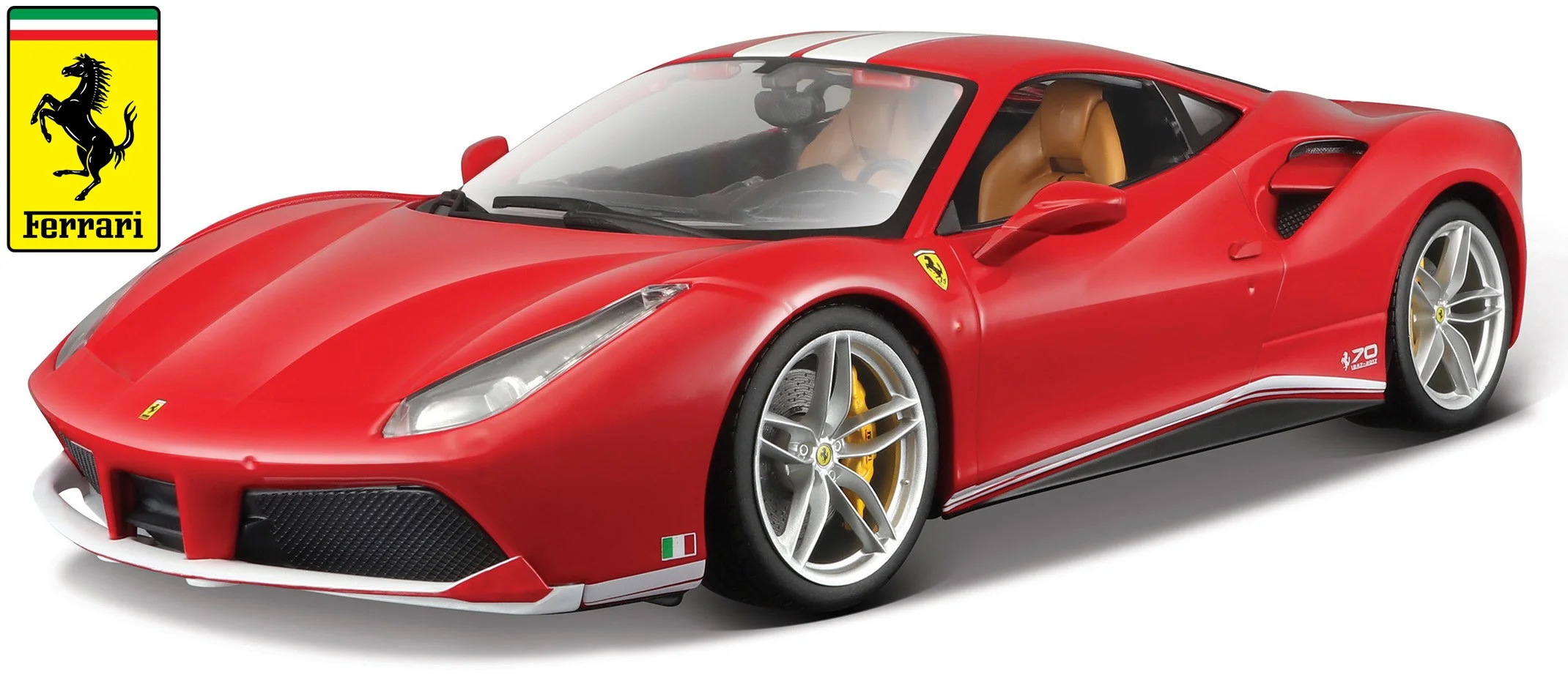 18-76102 Ferrari 488 GTB, rood, "70th Anniversary Ferrari", Bburago