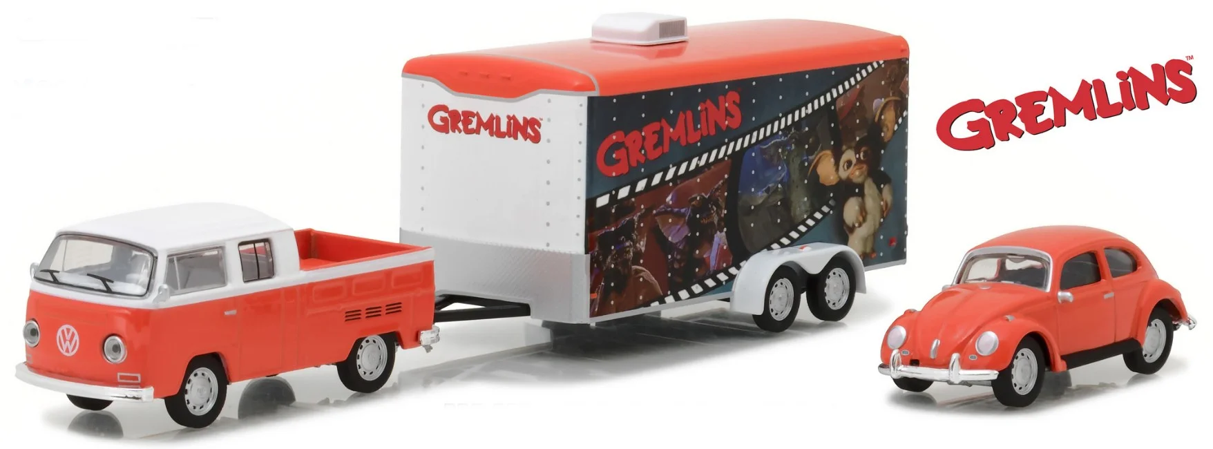 31030A 1972 VW T2 Double Cab Pick-Up + 1967 VW Beetle "Gremlins", Greenlight