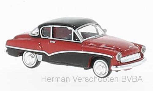 27157 Wartburg 311 Coupe, rood/zwart, Brekina
