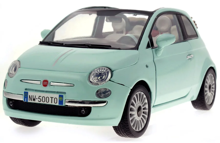 79164G Fiat Nuova 500 Cabriolet, lichtblauw, Motor Max