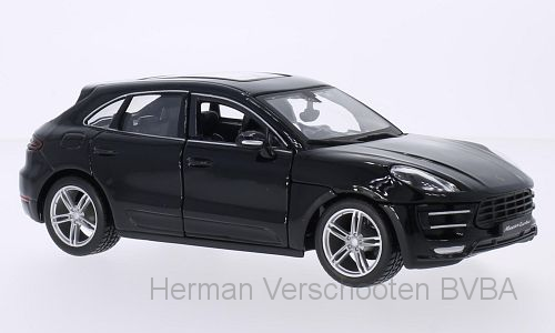 18-21077 Porsche Macan Turbo, zwart, Bburago