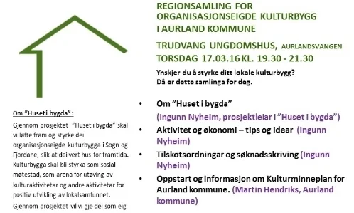 VELKOMEN TIL REGIONSAMLING I AURLAND KOMMUNE