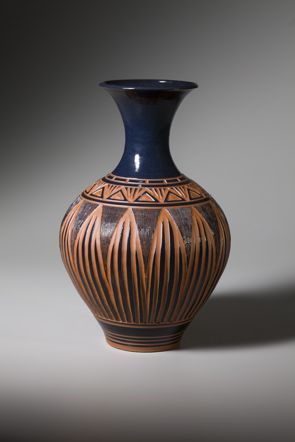 Vase in Black with Triangles • $250