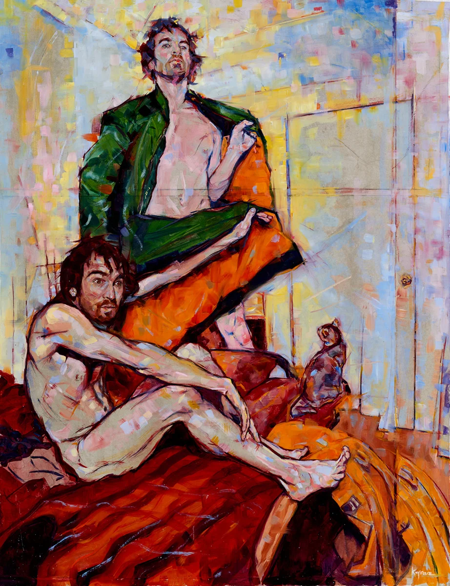 Bedroom Hero / Antihero 2017, oil on panel, 45 x 35in.
