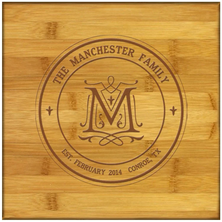 Square Bamboo Coasters with holder (Stately)