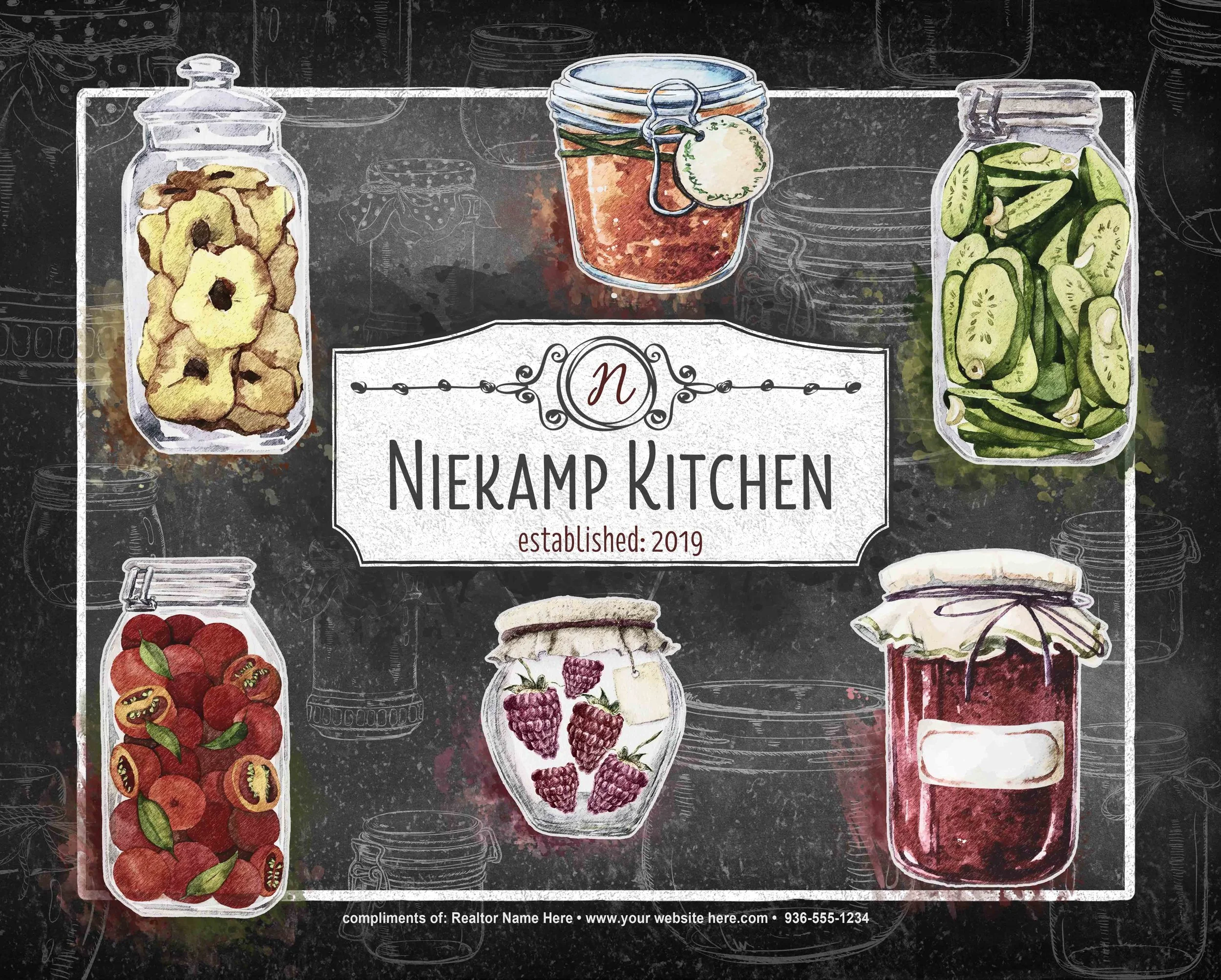 Vintage Jars - Glass Cutting Board