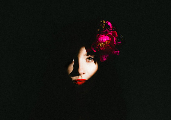 floral headpiece and image by tinge floral design and blush photography