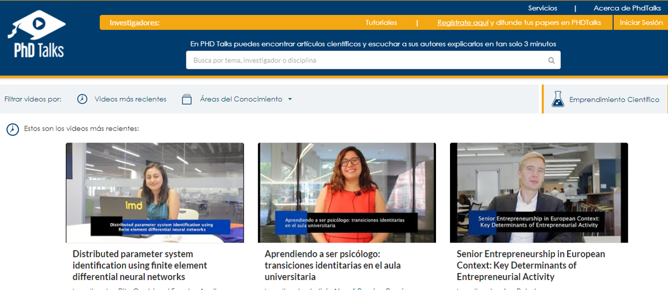 Plataforma de PHD Talks
