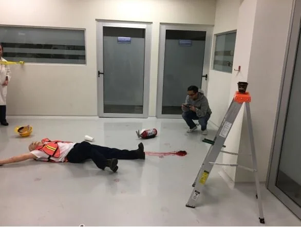 Imagen 1: Ejemplo de una simulación de la escena del crimen utilizando un maniquí.