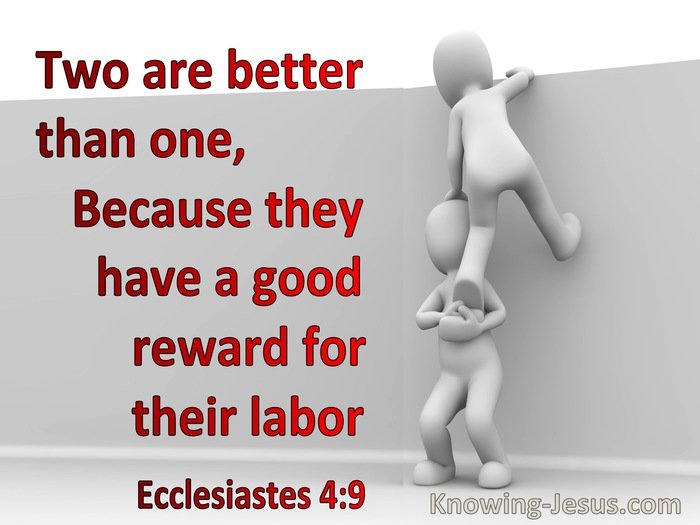 Ecclesiastes 4-9 Two Are Better Than One Because They Have A Good Reward For Their Labour gray.jpg
