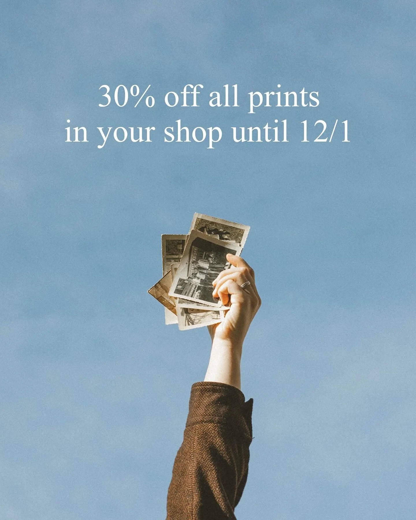 To my clients 🎉

30% off all print products including print packs, gallery boards, and albums in your gallery shop is happening now! Use code HOLIDAY30 at checkout now until 12/1. 

Why print your photos? 

A couple of months ago, I was flipping thr