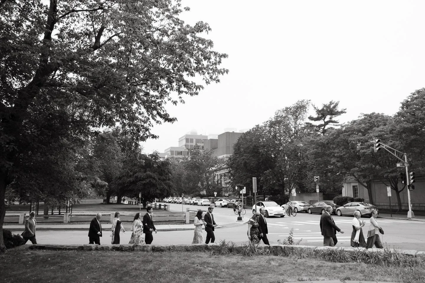 Making their way to celebrate with Ally &amp; &Aacute;ngel in Cambridge.

Maine wedding photographer, Maine documentary photographer, Maine intimate wedding, Observational wedding photographer, East Coast wedding photographer