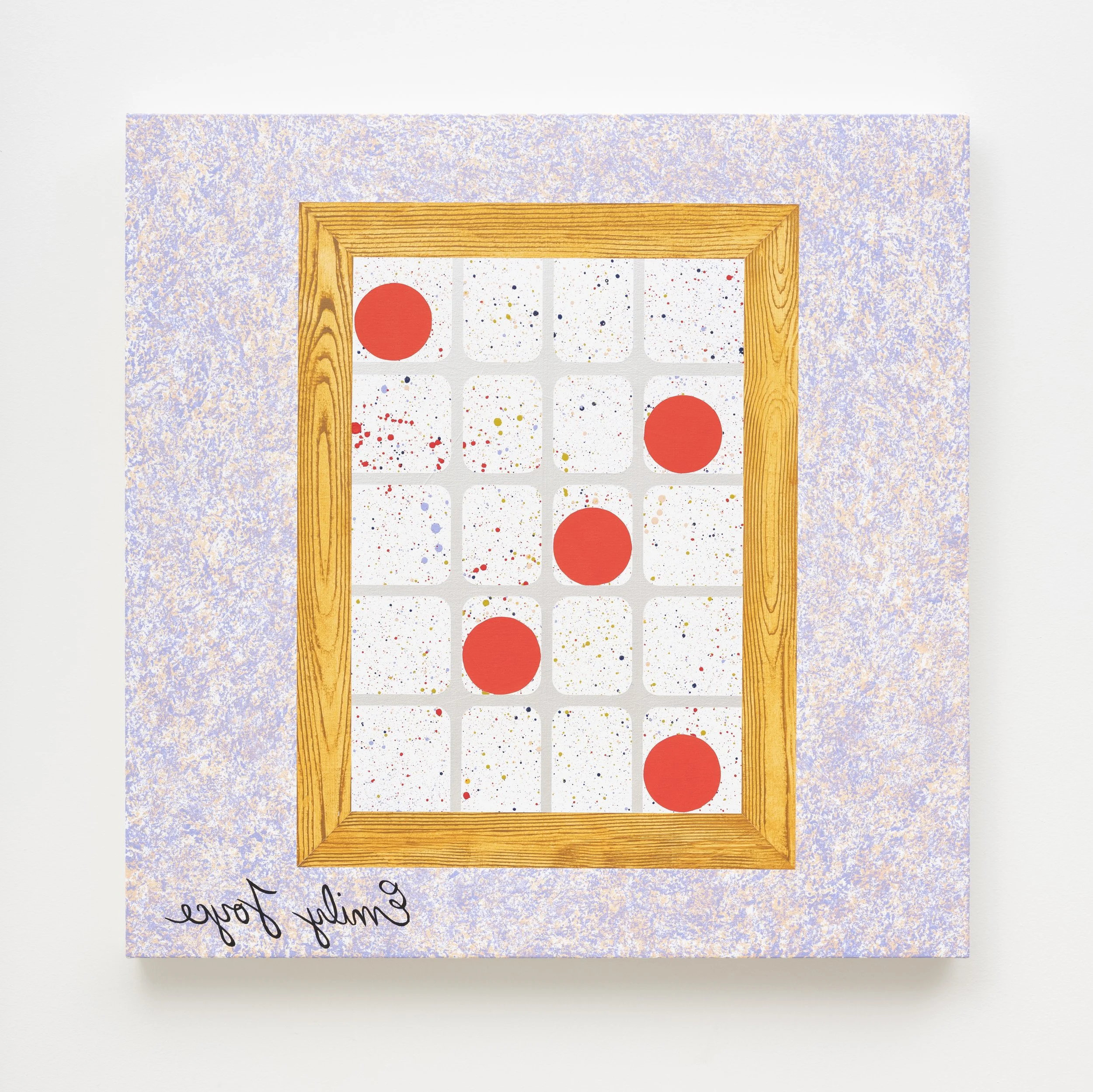 Discarded Descartes on the Bedroom Wall, 2026, acrylic on canvas over panel, 30 x 30 inches