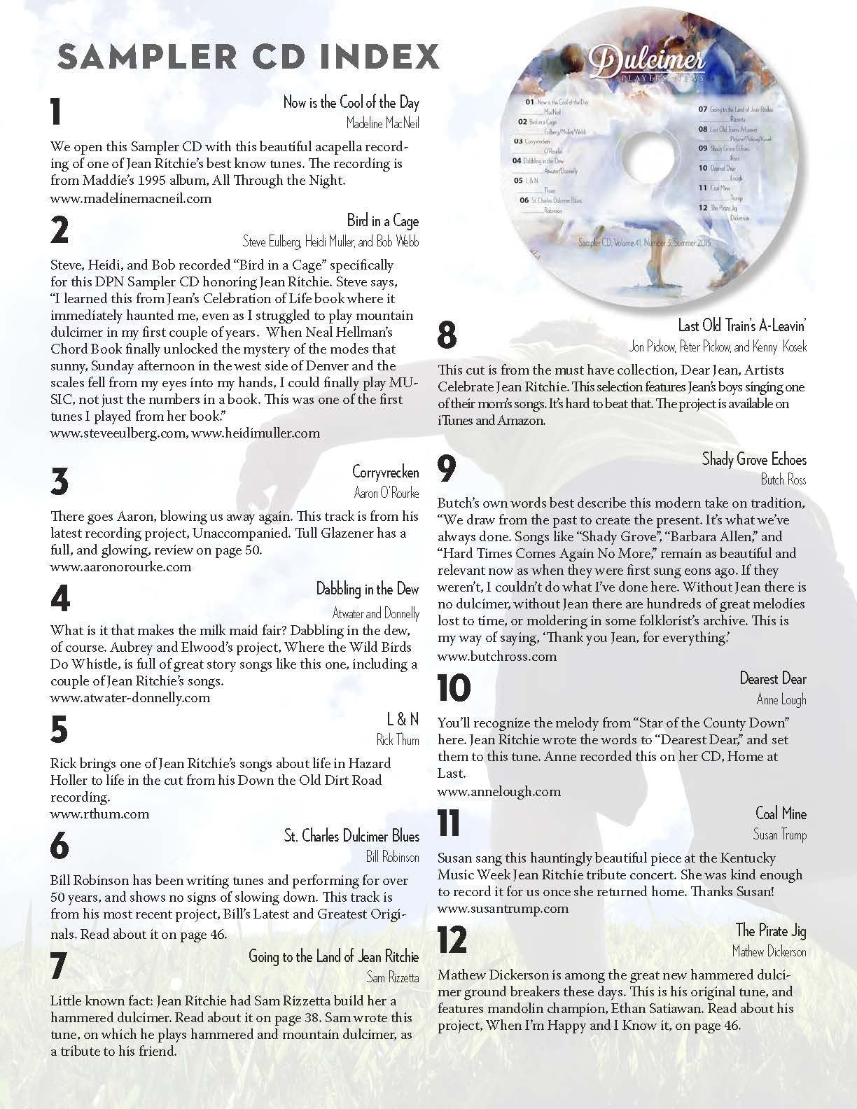 Summer 15 Table of Contents