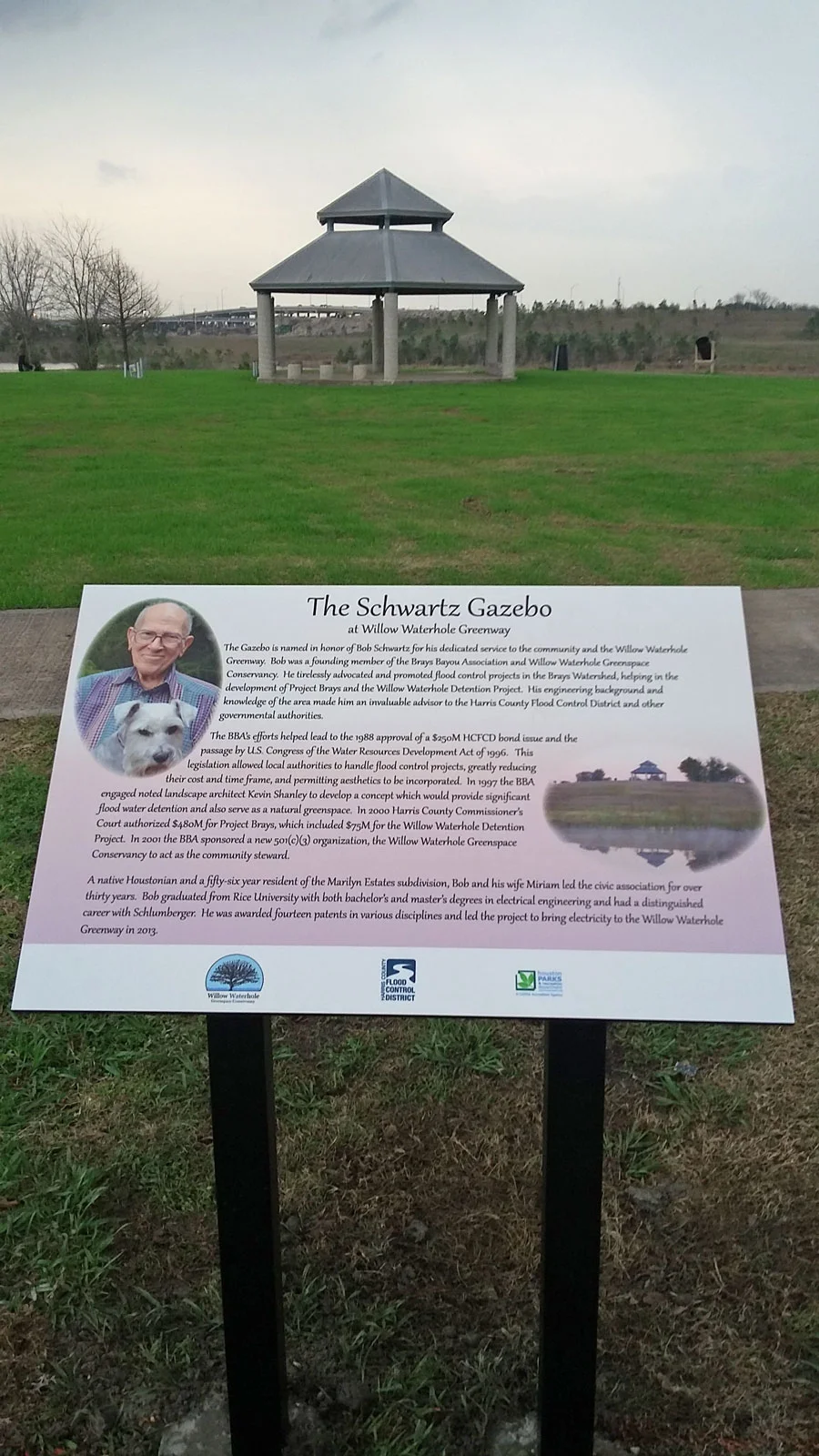 the schwartz gazebo commemorative plaque pedestal
