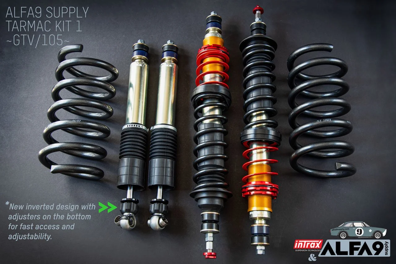 Intrax RSA Tarmac Kit 1 coilover suspension for Alfa Romeo GTV 105 series — Alfa9 Supply exclusive USA importer