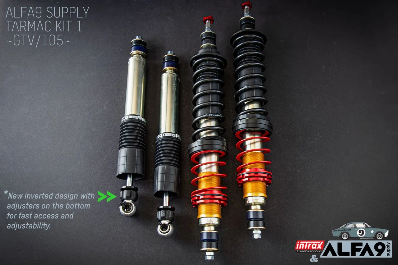 Intrax RSA Tarmac Kit 1 bottom adjuster — on-car adjustable coilover suspension alfa romeo 105 — Alfa9 Supply
