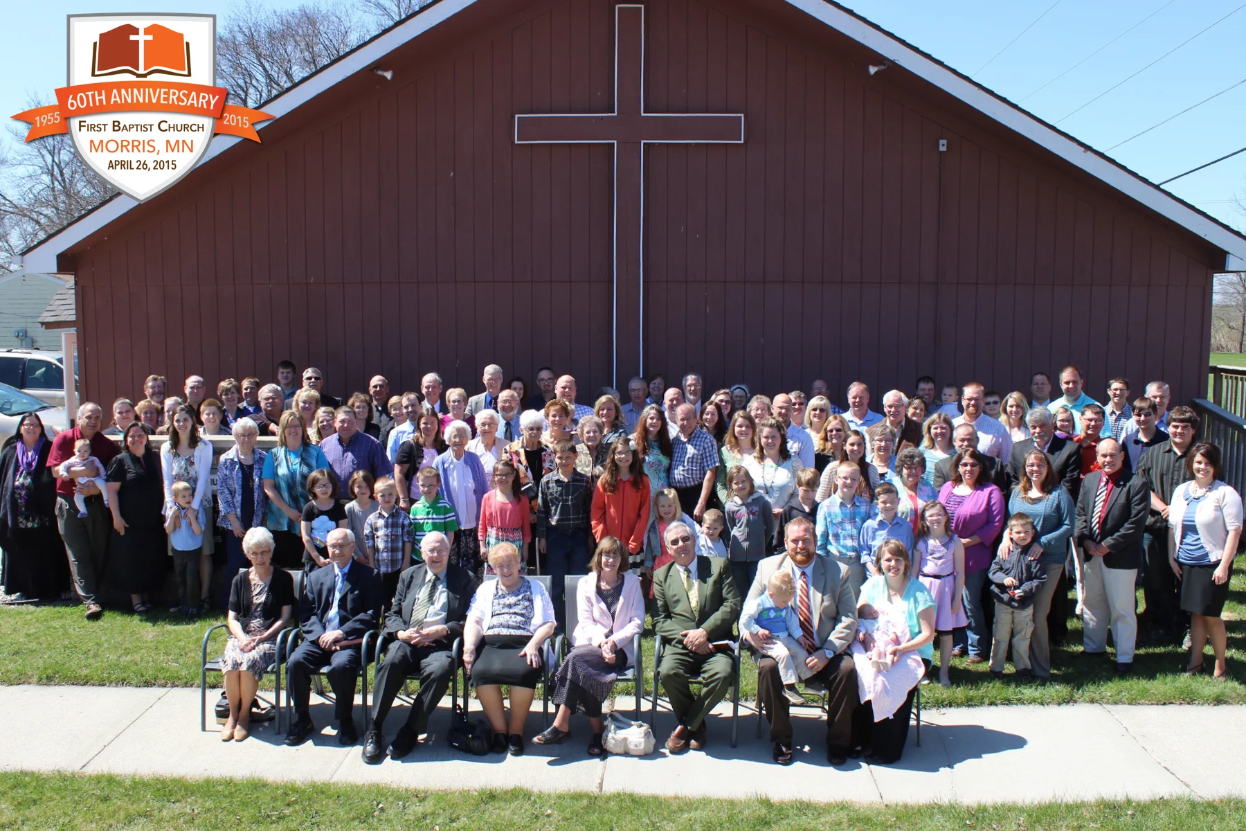 The congregation and guests of First Baptist Church gathered to celebrate the church's 60th Anniversary with special services on Sunday, April 26, 2015. 