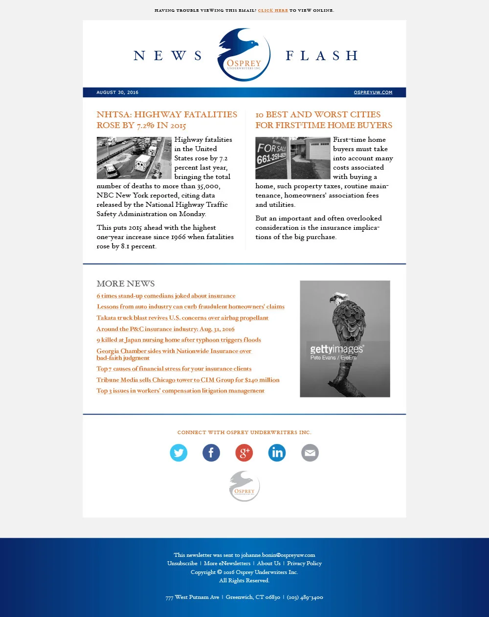 Osprey Underwriters HTML Email