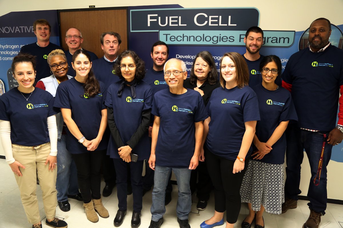 DOE Fuel Cell Technologies Office Staff celebrating National Hydrogen & Fuel Cell Day
