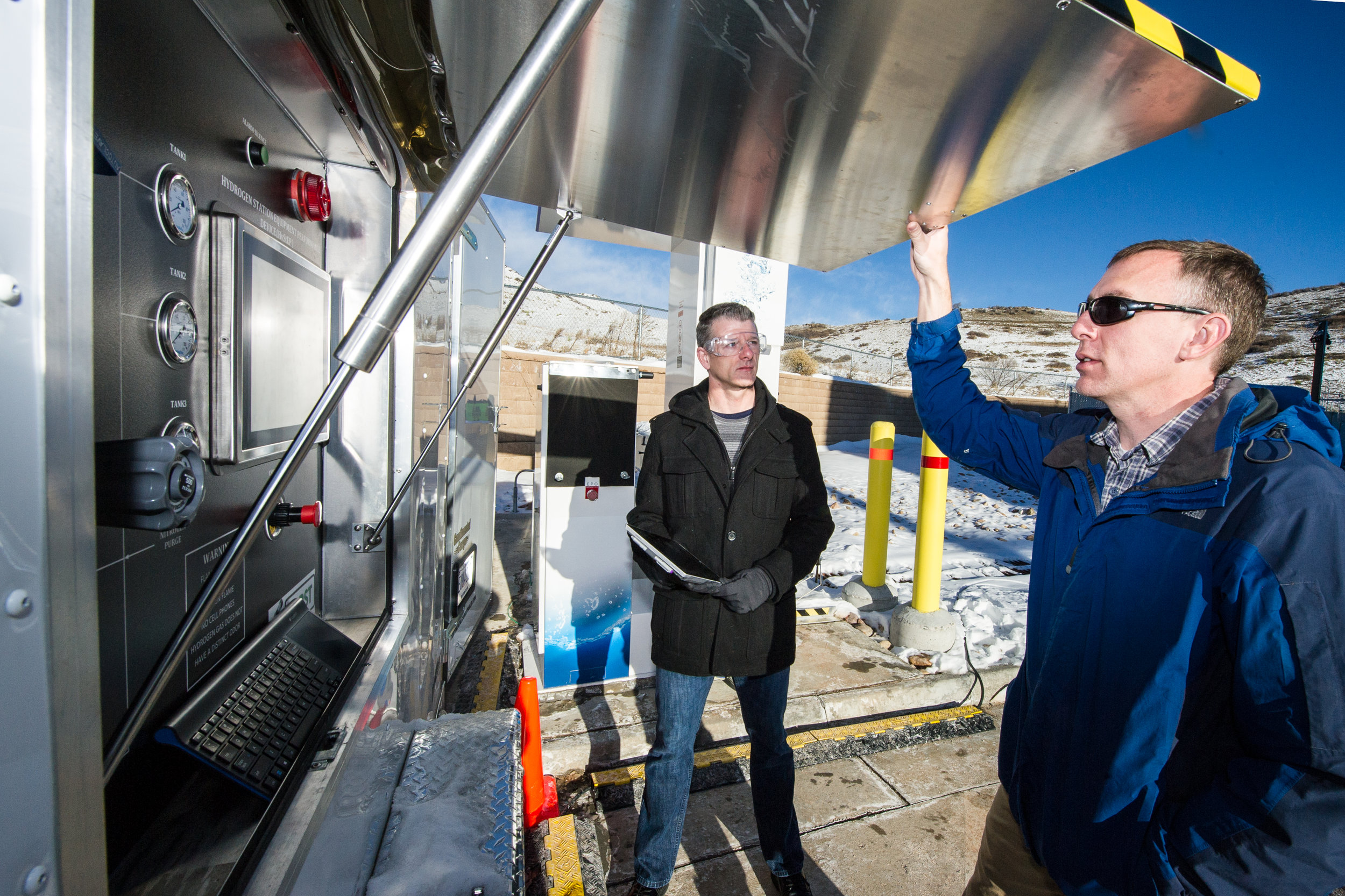 Sandia National Lab Officials with HySTEP hydrogen station testing device