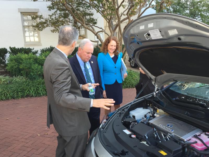Toyota's Robert Wimmer with Representatives Michael Doyle (D-PA) and Elizabeth Esty (D-CA)