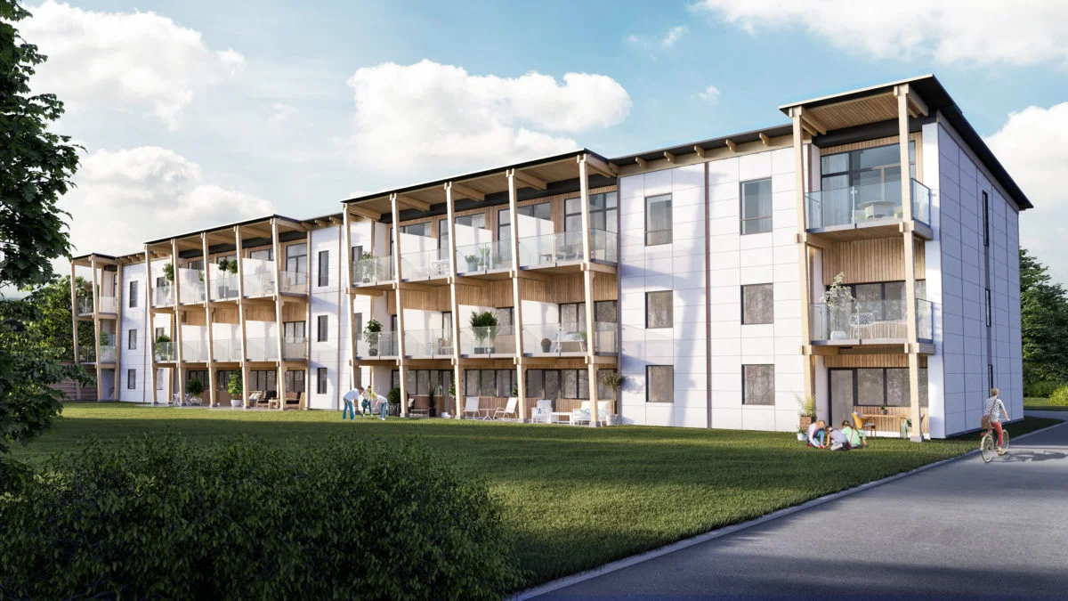 Off-grid Swedish housing block to be supplied 100% by solar energy and hydrogen. Source: Better Energy Vårgårda