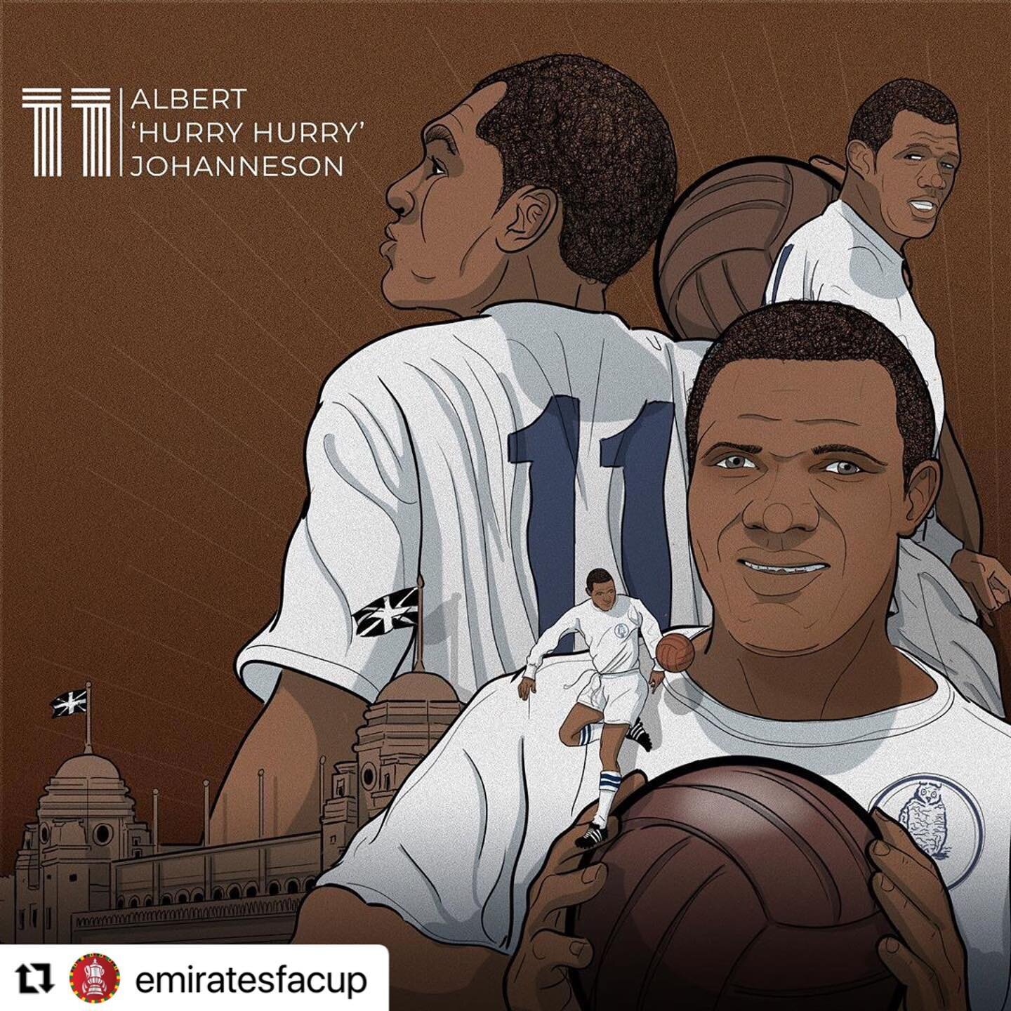 #Repost @emiratesfacup with @make_repost
・・・
𝗔𝗹𝗯𝗲𝗿𝘁 𝗝𝗼𝗵𝗮𝗻𝗻𝗲𝘀𝗼𝗻: one of the first Black players to feature in an #EmiratesFACup 🙌

#monkeysvsrobots #illustration #illustrator #graphicdesign #designer  #sketchbook #sketchbookart #linew