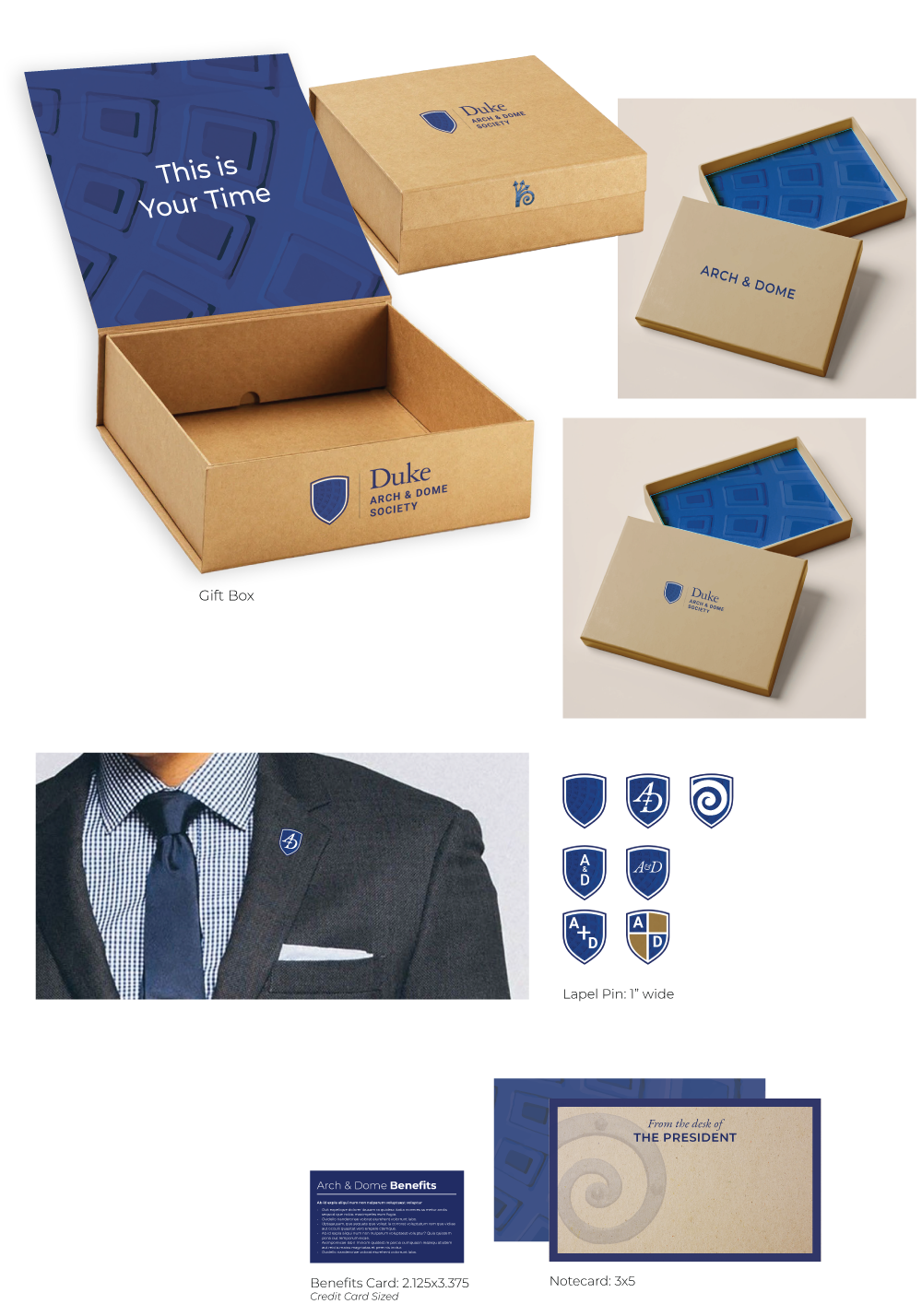 "Arches & Dome" luxury brand inspired donor gift box