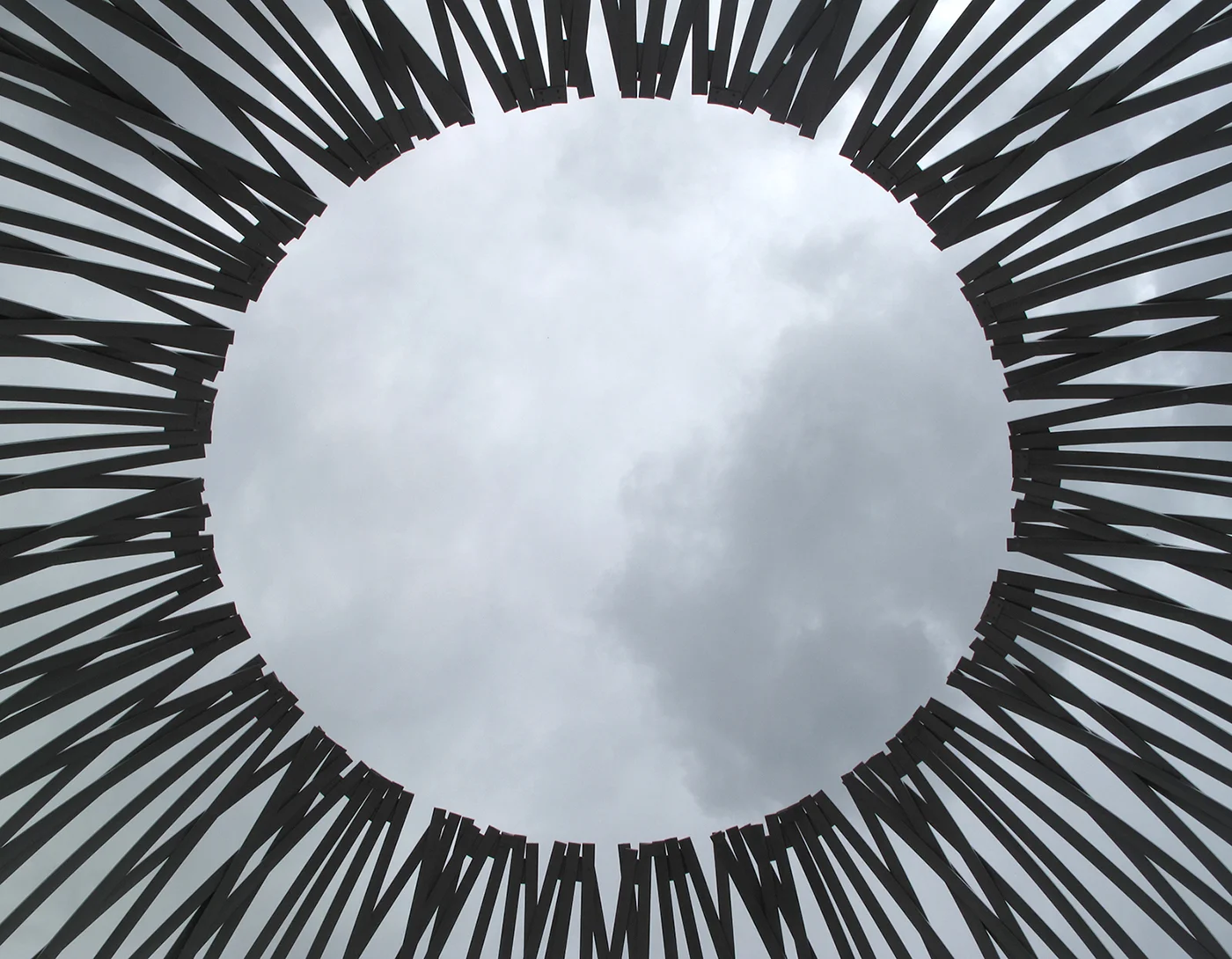 'Havre" from the inside, framing the clouds. Photo credit: Shelley Miller