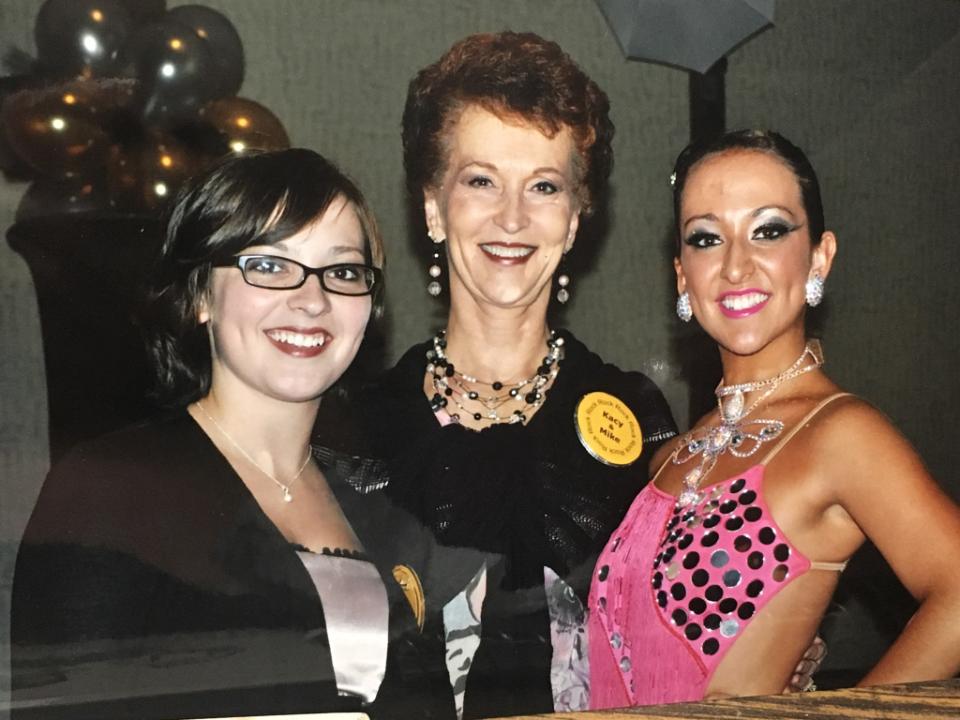  Gladys at a competition with her granddaughters, Jordan &amp; Kacy. This was Kacy’s first competition as a professional dancer. 