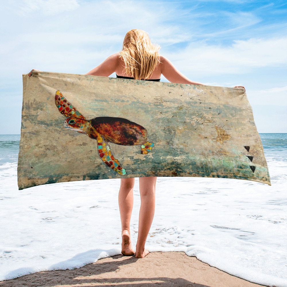 Honu Beach Towel John Baran Animal Art Honu Beach Towel John Baran Animal Art