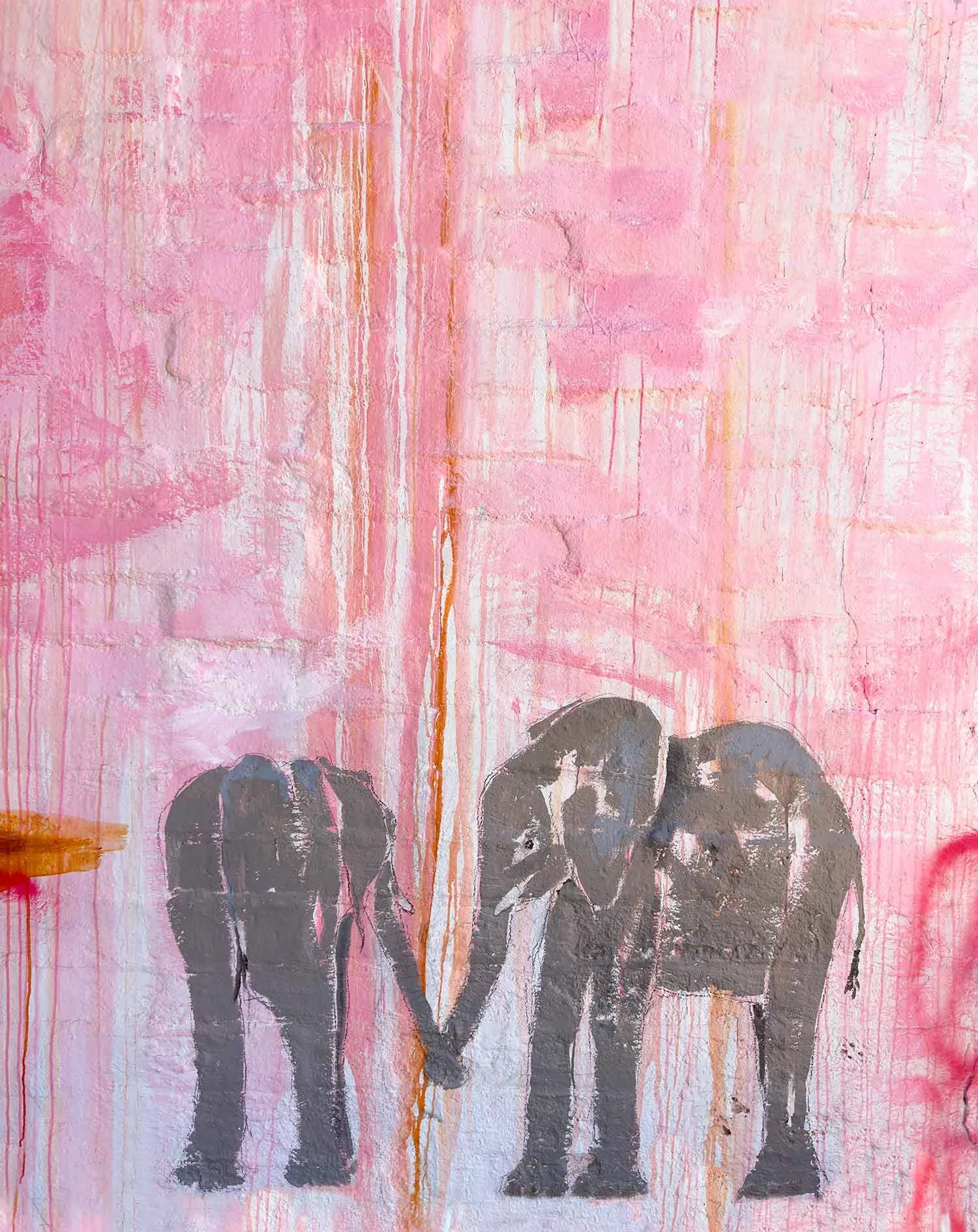 Elephant art print featuring contemporary wildlife artwork by John Baran.