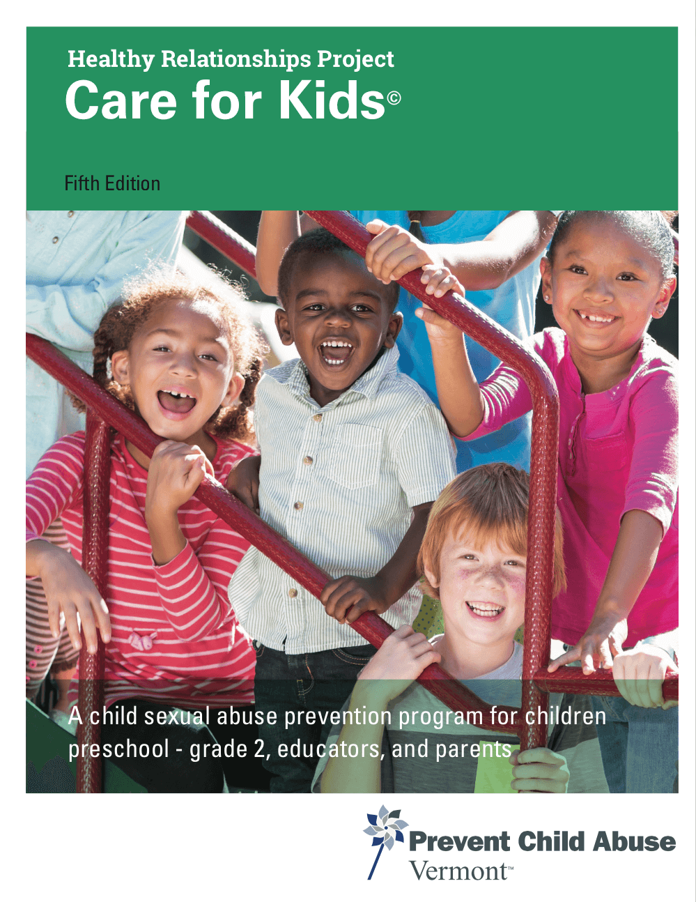 Prevent Child Abuse Vermont's We Care Elementary curriculum cover design by Interrobang.