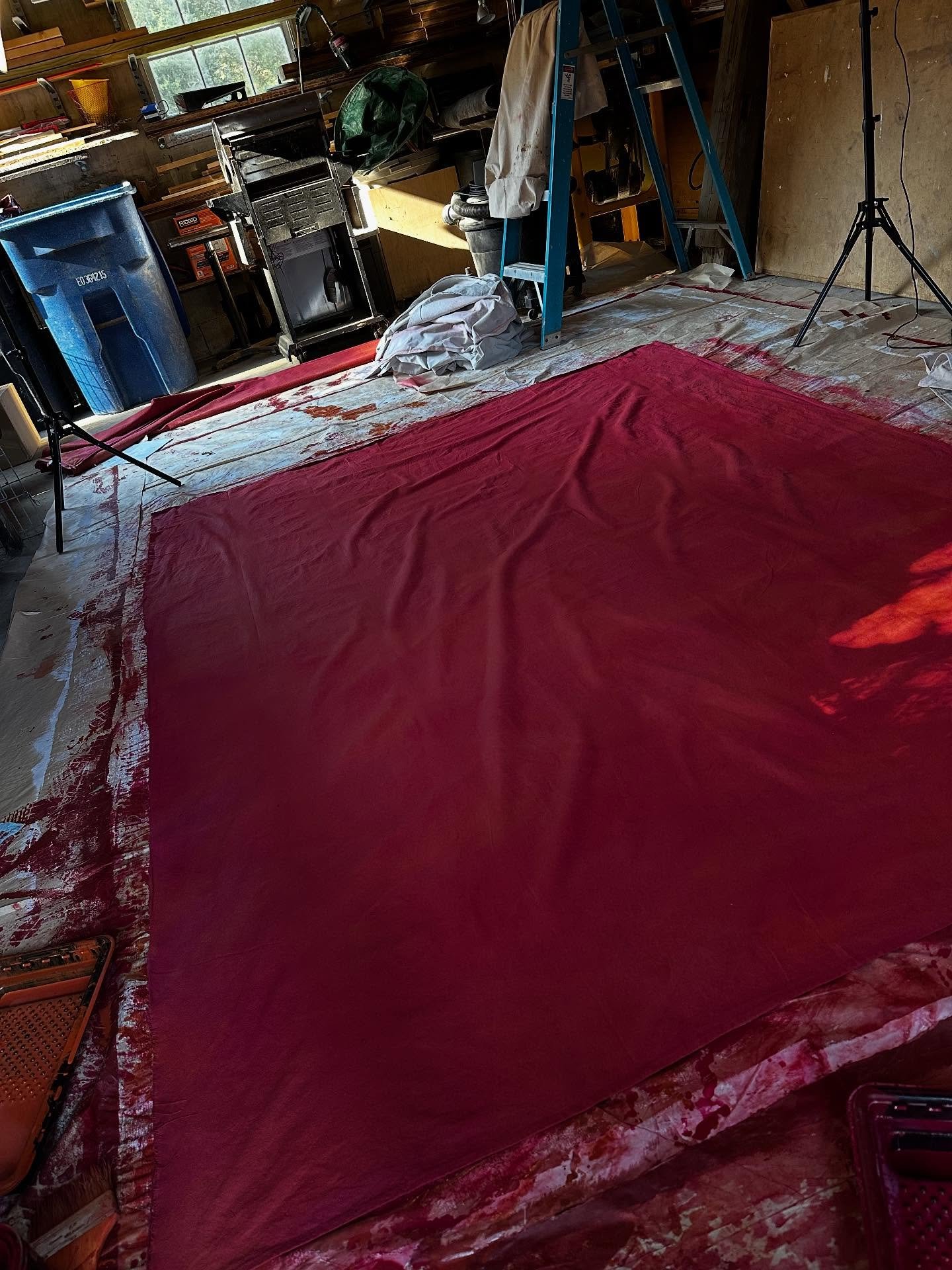 On Seeing Red + Blue ( Images 1-5 Red | 6-10 Blue )

A recent, and new, endeavor in the studio was painting canvas backdrops for the Still shoot&mdash;a process that yielded what @brittle_earth calls &lsquo;the humility and pride that comes with lear