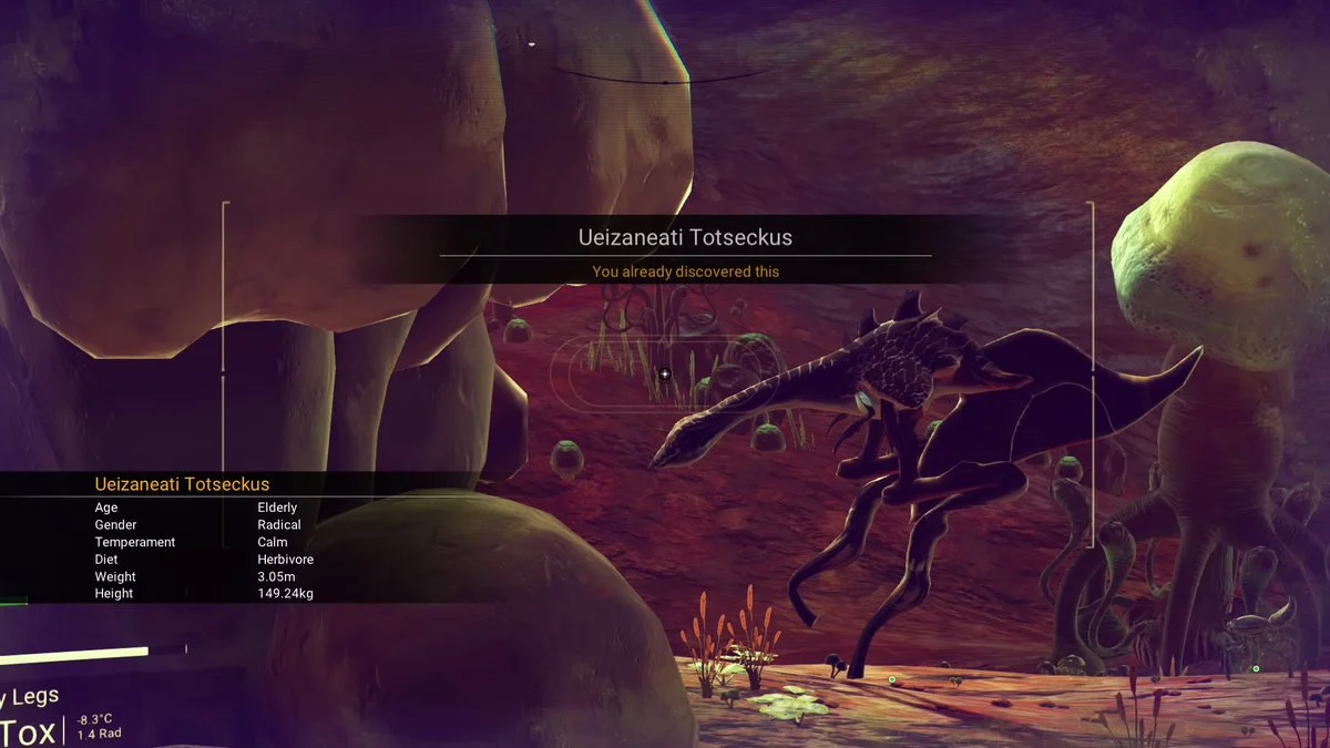 I wanted to call this thing WTF but the profanity filter wouldn't let me. So then I decided on Crazy Legs, but accidentally named the planet that instead of the creature. I like to hope that one day someone will visit planet Crazy Legs and speculate on what happened.