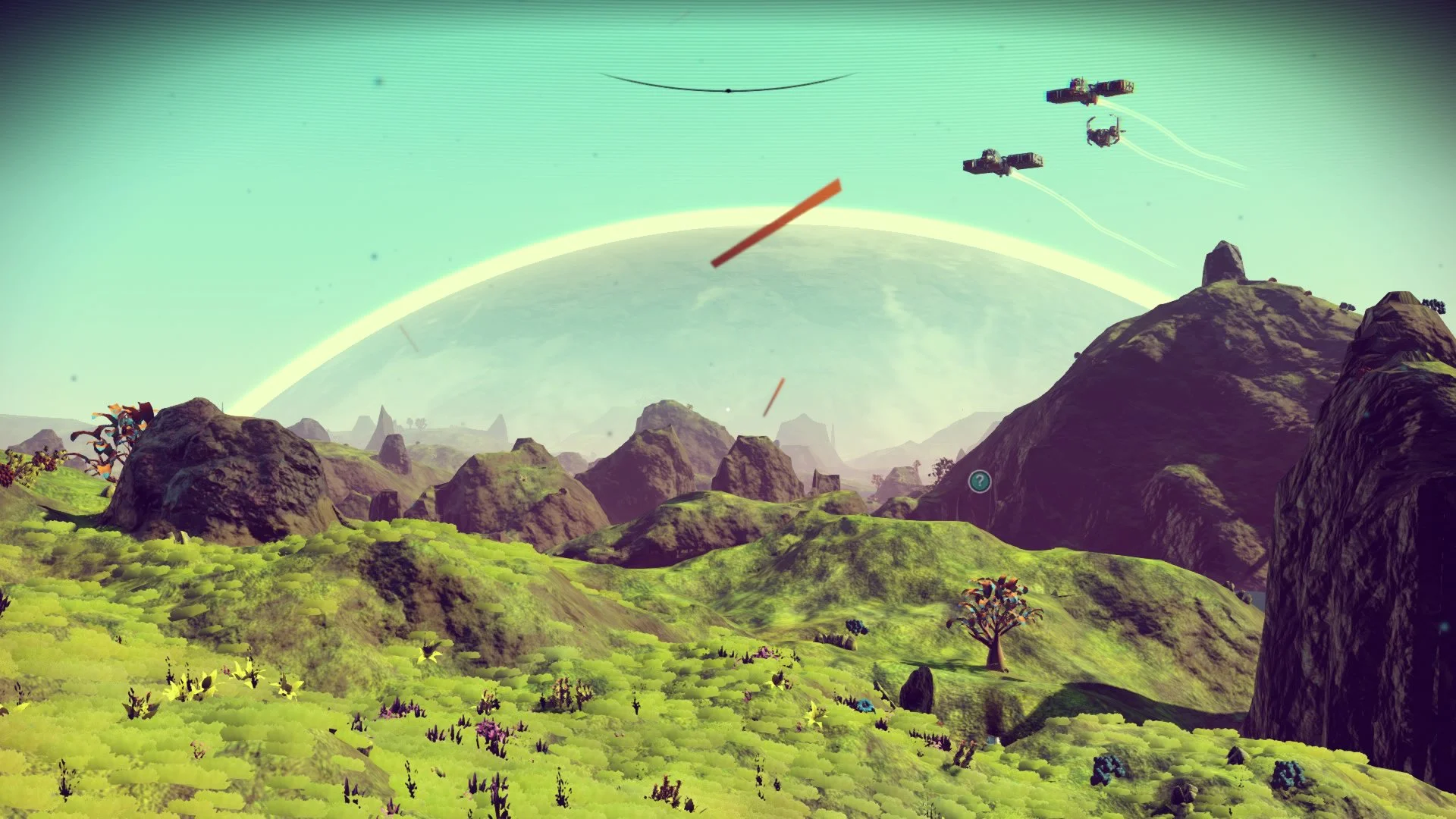 This shot would have been perfect if that blade of grass hadn't flown in front of my camera just as the ships were flying overhead.